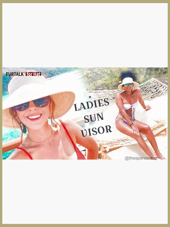 Paper Straw Sun Hat with UPF 80+ Protection, Foldable, Ponytail Opening